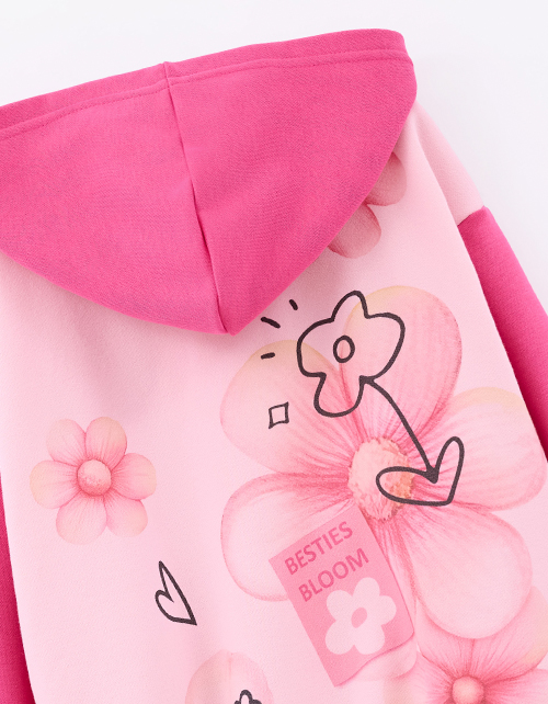 Зип-худи в оттенке фуксия для девочки