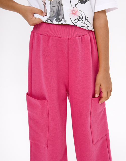 Брюки-карго оттенка фуксия для девочки