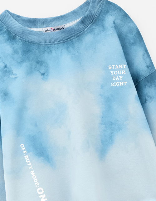 Укороченный свитшот с браш-эффектом для девочки