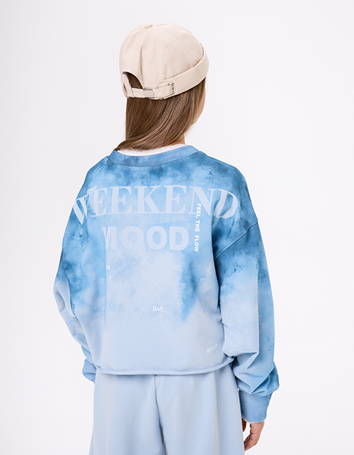 Укороченный свитшот с браш-эффектом для девочки