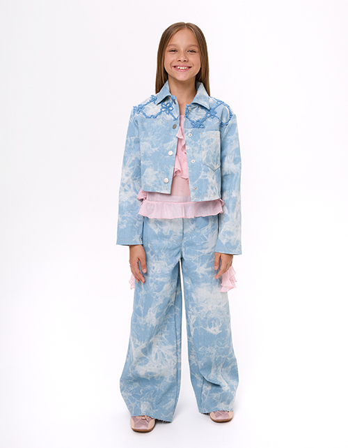 Брюки прямые широкие для девочки