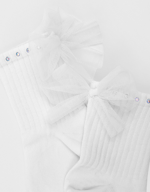 Белые носки с бантом для девочки