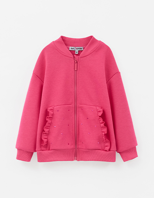 Жакет-бомбер в оттенке фуксия для девочки
