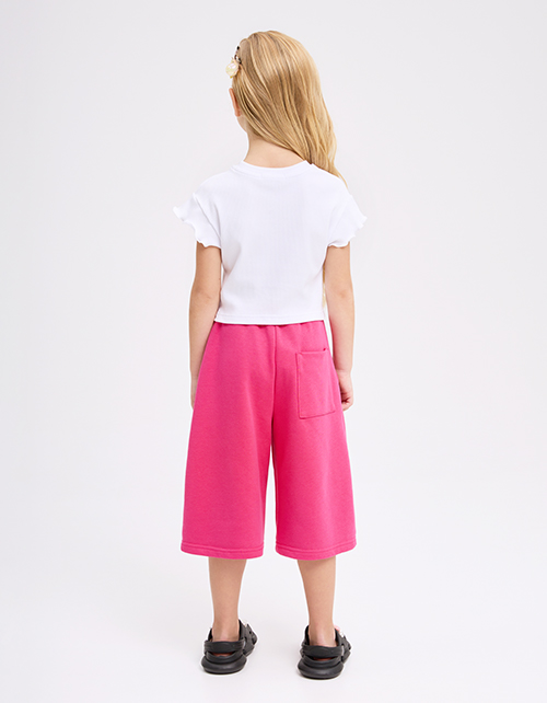 Яркие бермуды в оттенке фуксии для девочки