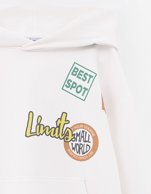 Молочное худи для мальчика