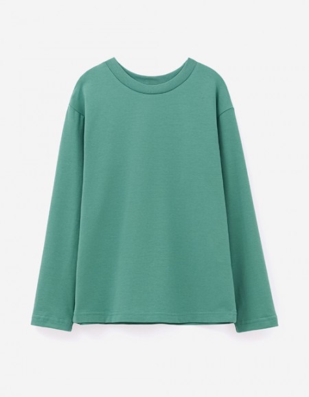 Тёмно-зелёный лонгслив