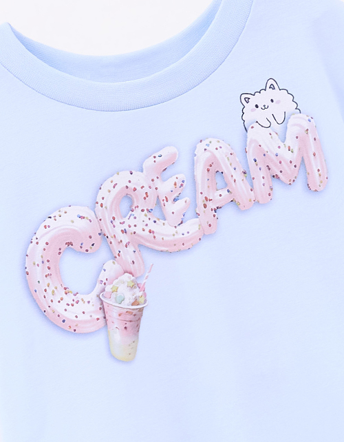 Голубая футболка для девочки