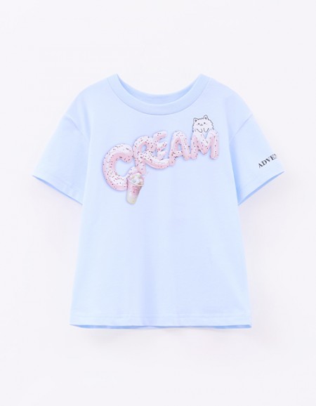 Голубая футболка для девочки