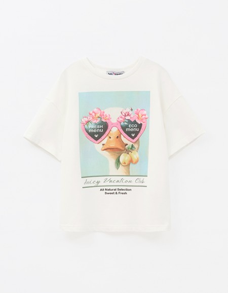 Молочная футболка для девочки