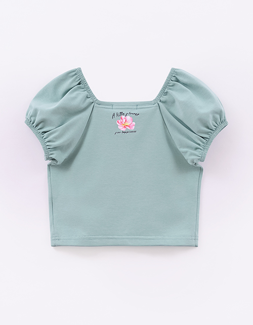 Мятный укороченный топ для девочки