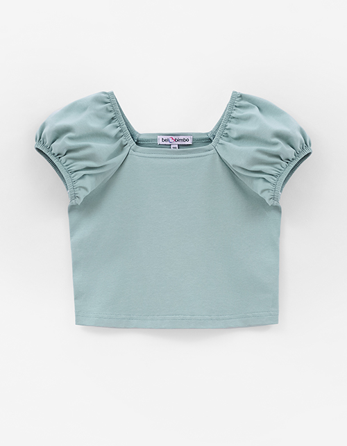 Мятный укороченный топ для девочки