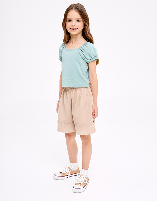 Мятный укороченный топ для девочки