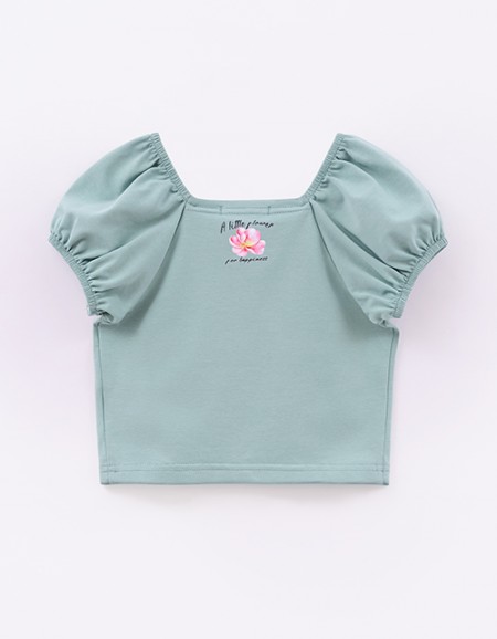 Мятный укороченный топ для девочки