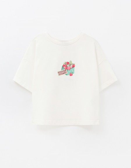 Молочный укороченный топ для девочки