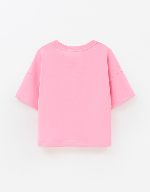 Розовый укороченный топ для девочки