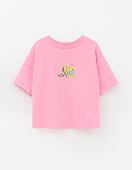 Розовый укороченный топ для девочки