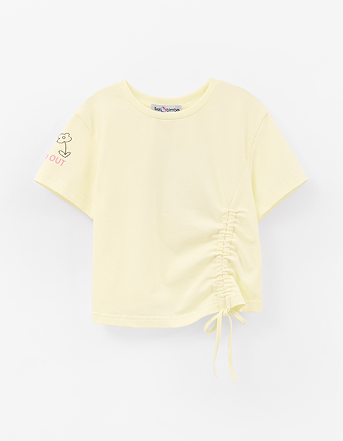 Светло-жёлтая футболка с регулировкой для девочки