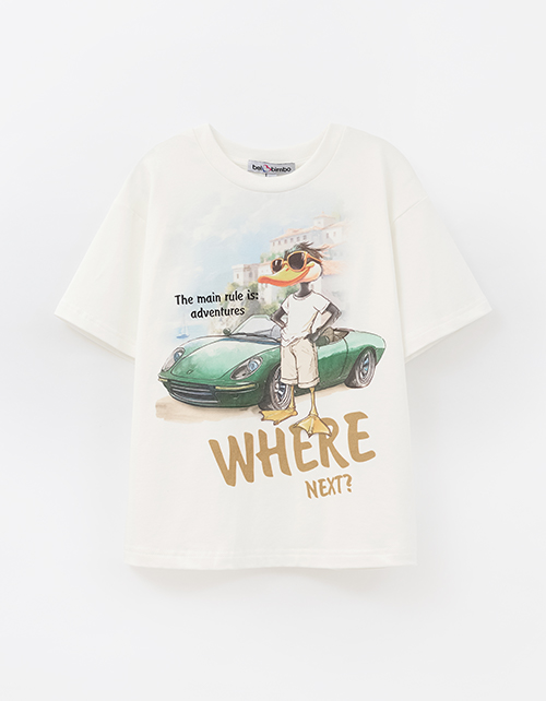 Молочная футболка для мальчика