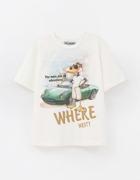 Молочная футболка для мальчика