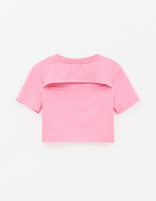 Розовый укороченный топ для девочки
