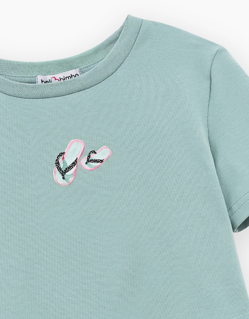 Мятный укороченный топ для девочки