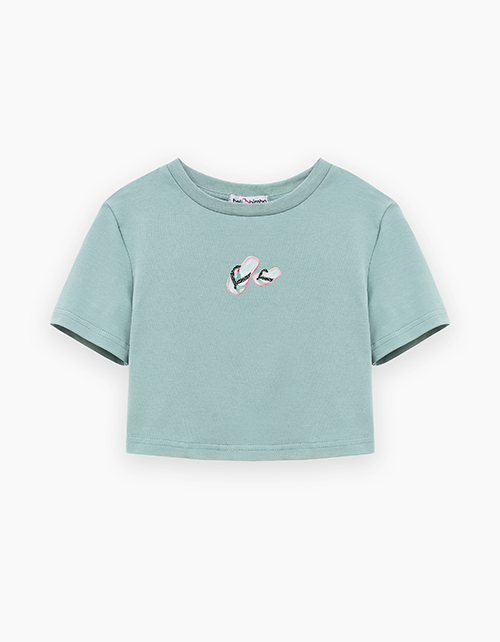 Мятный укороченный топ для девочки Мятный укороченный топ для девочки