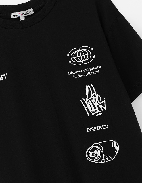 Чёрная футболка для мальчика Чёрная футболка для мальчика