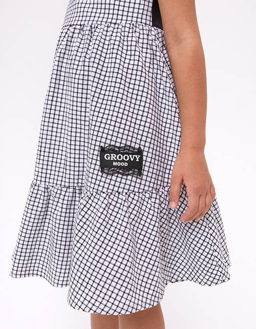 Сарафан в клетку на бретелях для девочки