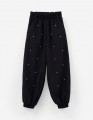 Чёрные джоггеры с жемчугом для девочки
