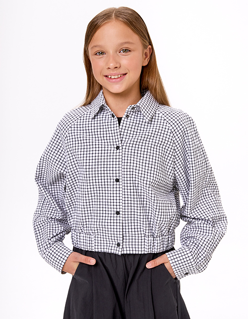 Укороченный жакет-рубашка для девочки Укороченный жакет-рубашка для девочки