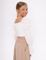 Укороченная молочная блузка для девочки