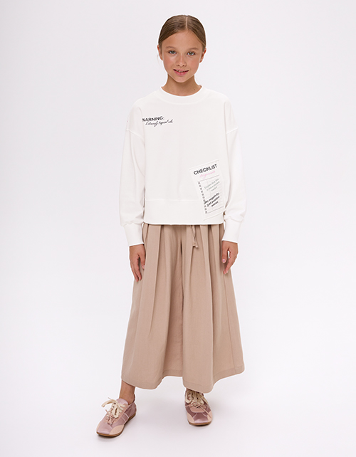 Льняные укороченные кюлоты для девочки Льняные укороченные кюлоты для девочки