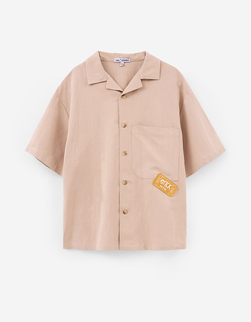 Льняная рубашка с коротким рукавом для мальчика Льняная рубашка с коротким рукавом для мальчика