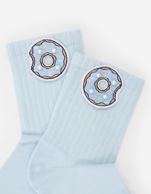 Голубые носки с пончиками для девочки