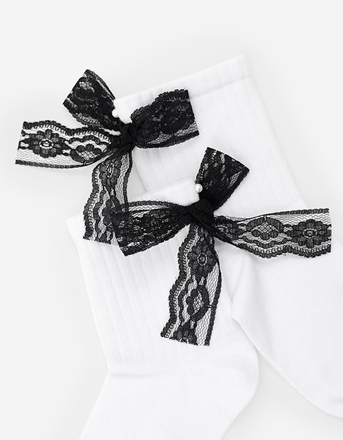 Белые носки с бантом для девочки Белые носки с бантом для девочки