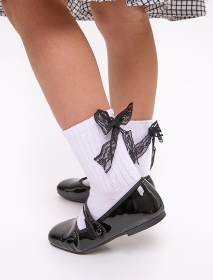 Белые носки с бантом для девочки