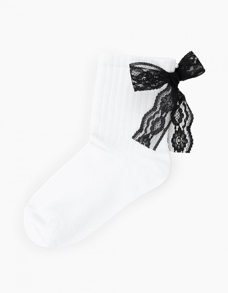 Белые носки с бантом для девочки Белые носки с бантом для девочки