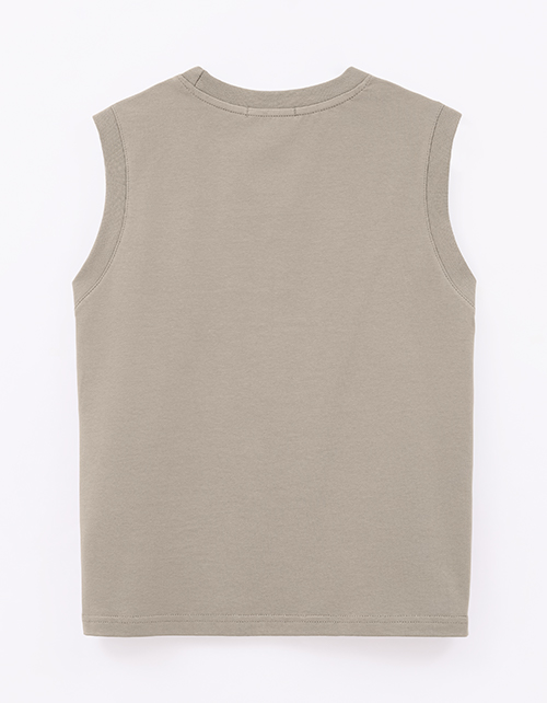 Оливковая футболка без рукавов для мальчика