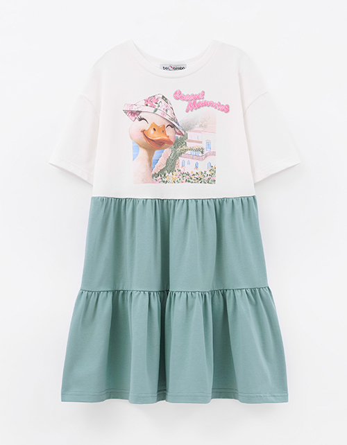 Платье с каскадной юбкой для девочки