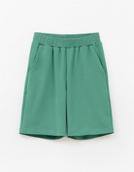 Тёмно-зелёные шорты-бермуды для мальчика