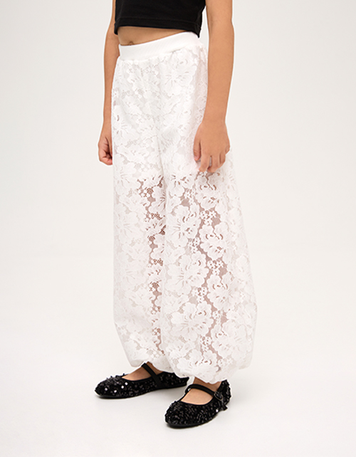 Ажурные брюки-джоггеры для девочки