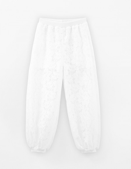 Кружевные брюки-джоггеры для девочки