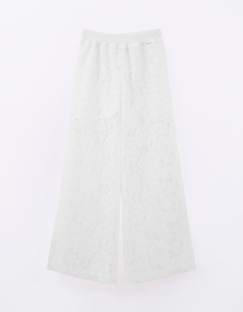 Кружевные брюки прямые с разрезами для девочки