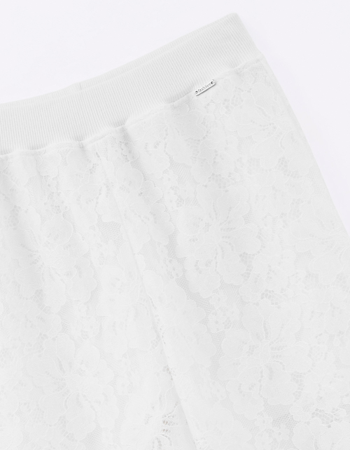 Кружевные брюки прямые с разрезами для девочки