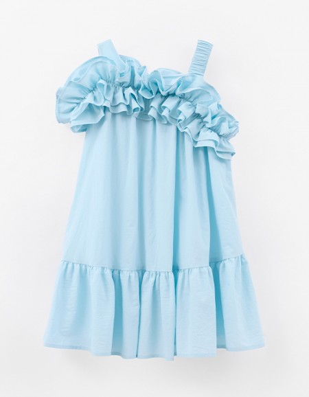 Летнее платье в светло-бирюзовом оттенке для девочки